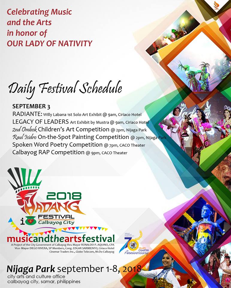 22 YEARS OF CELEBRATING MUSIC AND THE ARTS: HADANG FESTIVAL IN HONOR OF OUR LADY OF NATIVITY IN THE 70 DAYS COUNTDOWN TO 70 YEARS CHARTER ANNIVERSARY.