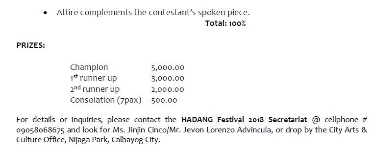 22 YEARS OF CELEBRATING MUSIC AND THE ARTS: HADANG FESTIVAL IN HONOR OF OUR LADY OF NATIVITY IN THE 70 DAYS COUNTDOWN TO 70 YEARS CHARTER ANNIVERSARY.