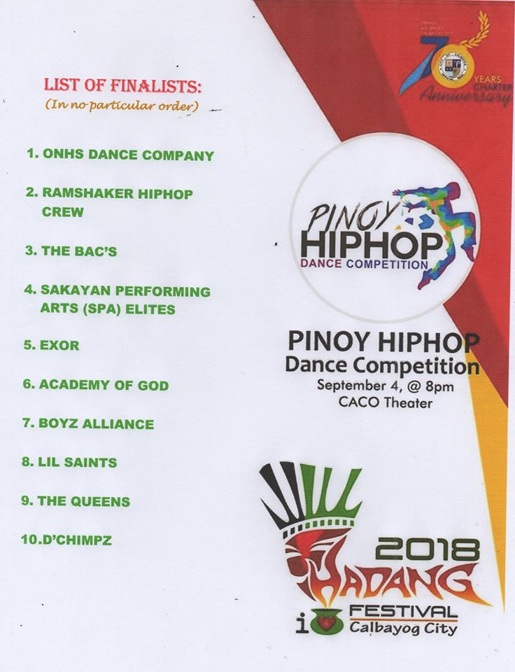 22 YEARS OF CELEBRATING MUSIC AND THE ARTS: HADANG FESTIVAL IN HONOR OF OUR LADY OF NATIVITY IN THE 70 DAYS COUNTDOWN TO 70 YEARS CHARTER ANNIVERSARY.